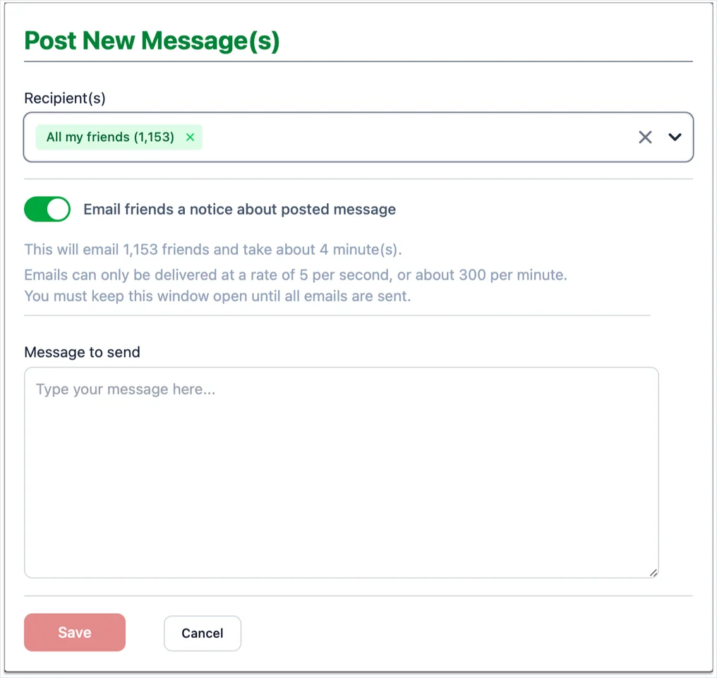 screenshot user post new message