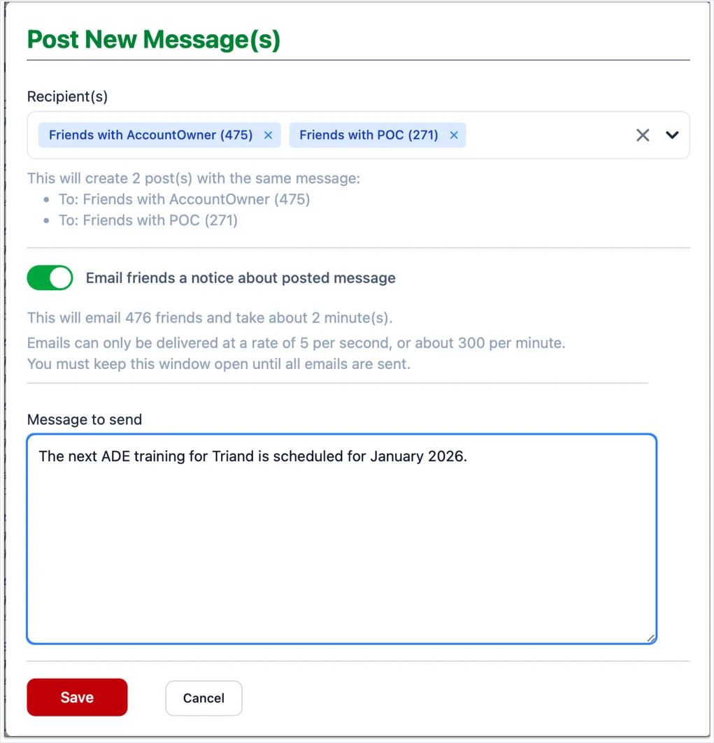 screenshot user post new message